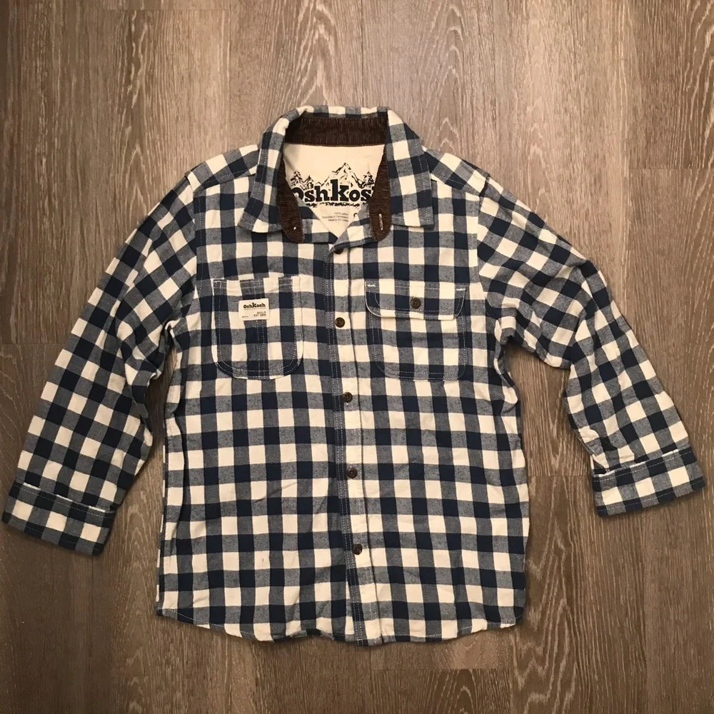 OshKosh Bgosh Checkered Flannel‎ Shirt Boy’s Size 8